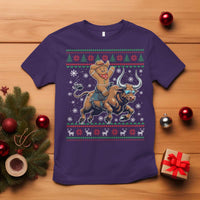 Funny Gingerbread Man Riding Bull T Shirt Cowboy Western Rodeo Christmas Gift - Wonder Print Shop