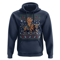 Funny Gingerbread Man Riding Bull Hoodie Cowboy Western Rodeo Christmas Gift - Wonder Print Shop