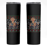 Funny Gingerbread Man Riding Bull Skinny Tumbler Cowboy Western Rodeo Christmas Gift - Wonder Print Shop