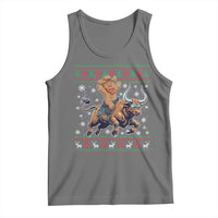 Funny Gingerbread Man Riding Bull Tank Top Cowboy Western Rodeo Christmas Gift - Wonder Print Shop
