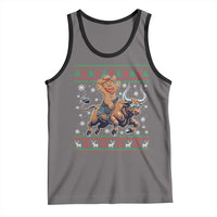 Funny Gingerbread Man Riding Bull Tank Top Cowboy Western Rodeo Christmas Gift - Wonder Print Shop