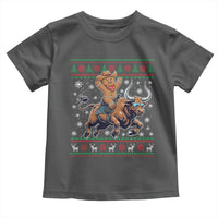 Funny Gingerbread Man Riding Bull Toddler T Shirt Cowboy Western Rodeo Christmas Gift - Wonder Print Shop
