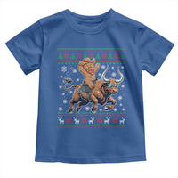 Funny Gingerbread Man Riding Bull Toddler T Shirt Cowboy Western Rodeo Christmas Gift - Wonder Print Shop