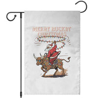 Merry Buckin Christmas Garden Flag Black Santa Western Rodeo Gift - Wonder Print Shop