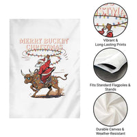 Merry Buckin Christmas Garden Flag Black Santa Western Rodeo Gift - Wonder Print Shop