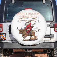 Merry Buckin Christmas Spare Tire Cover Black Santa Western Rodeo Gift - Wonder Print Shop