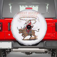 Merry Buckin Christmas Spare Tire Cover Black Santa Western Rodeo Gift - Wonder Print Shop