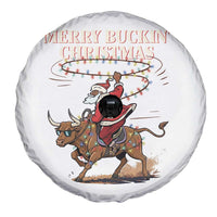 Merry Buckin Christmas Spare Tire Cover Black Santa Western Rodeo Gift - Wonder Print Shop