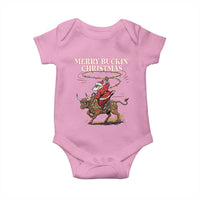 Merry Buckin Christmas Baby Onesie Black Santa Western Rodeo Gift - Wonder Print Shop
