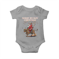 Merry Buckin Christmas Baby Onesie Black Santa Western Rodeo Gift - Wonder Print Shop