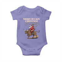 Merry Buckin Christmas Baby Onesie Black Santa Western Rodeo Gift - Wonder Print Shop
