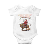 Merry Buckin Christmas Baby Onesie Black Santa Western Rodeo Gift - Wonder Print Shop