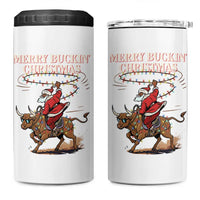 Merry Buckin Christmas 4 in 1 Can Cooler Tumbler Black Santa Western Rodeo Gift - Wonder Print Shop
