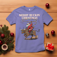 Merry Buckin Christmas T Shirt Black Santa Western Rodeo Gift - Wonder Print Shop