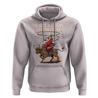 Merry Buckin Christmas Hoodie Black Santa Western Rodeo Gift - Wonder Print Shop