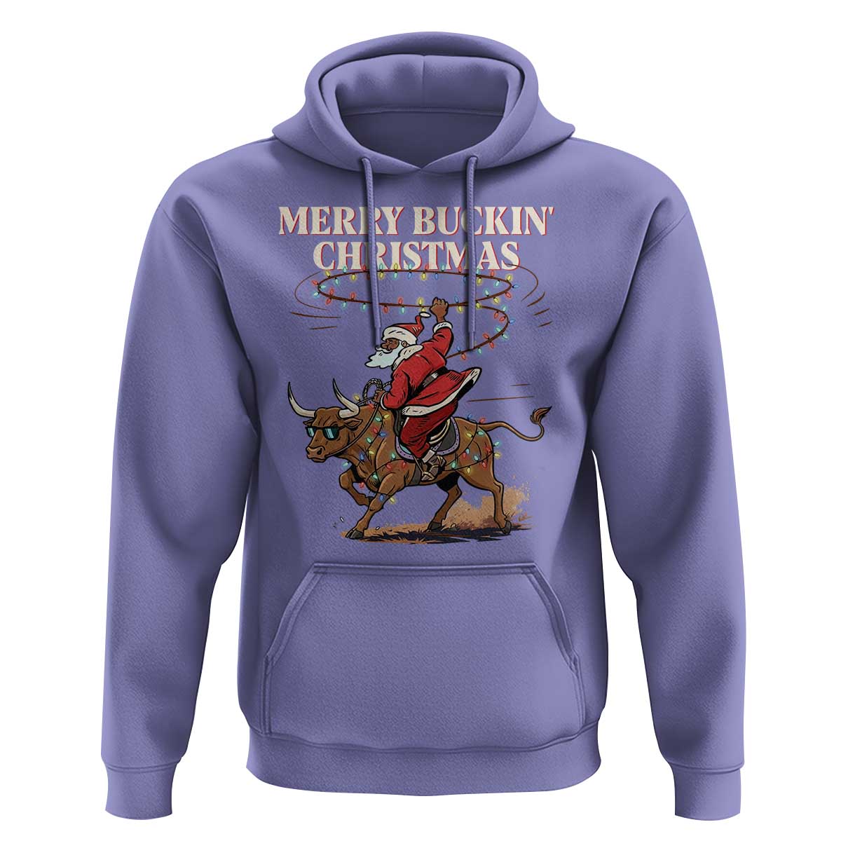 Merry Buckin Christmas Hoodie Black Santa Western Rodeo Gift - Wonder Print Shop