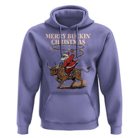 Merry Buckin Christmas Hoodie Black Santa Western Rodeo Gift - Wonder Print Shop