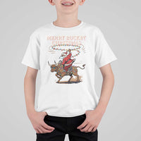 Merry Buckin Christmas T Shirt For Kid Black Santa Western Rodeo Gift - Wonder Print Shop