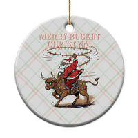Merry Buckin Christmas Ceramic Ornament Black Santa Western Rodeo Gift - Wonder Print Shop