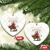 Merry Buckin Christmas Ceramic Ornament Black Santa Western Rodeo Gift - Wonder Print Shop