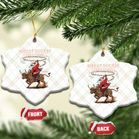Merry Buckin Christmas Ceramic Ornament Black Santa Western Rodeo Gift - Wonder Print Shop