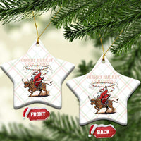 Merry Buckin Christmas Ceramic Ornament Black Santa Western Rodeo Gift - Wonder Print Shop