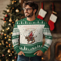 Merry Buckin Xmas Ugly Christmas Sweater Black Santa Western Rodeo Gift - Wonder Print Shop