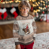 Merry Buckin Xmas Ugly Christmas Sweater Black Santa Western Rodeo Gift - Wonder Print Shop