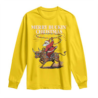 Merry Buckin Christmas Long Sleeve Shirt Black Santa Western Rodeo Gift - Wonder Print Shop