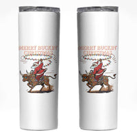Merry Buckin Christmas Skinny Tumbler Black Santa Western Rodeo Gift - Wonder Print Shop