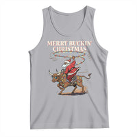 Merry Buckin Christmas Tank Top Black Santa Western Rodeo Gift - Wonder Print Shop