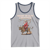 Merry Buckin Christmas Tank Top Black Santa Western Rodeo Gift - Wonder Print Shop