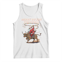 Merry Buckin Christmas Tank Top Black Santa Western Rodeo Gift - Wonder Print Shop