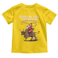 Merry Buckin Christmas Toddler T Shirt Black Santa Western Rodeo Gift - Wonder Print Shop