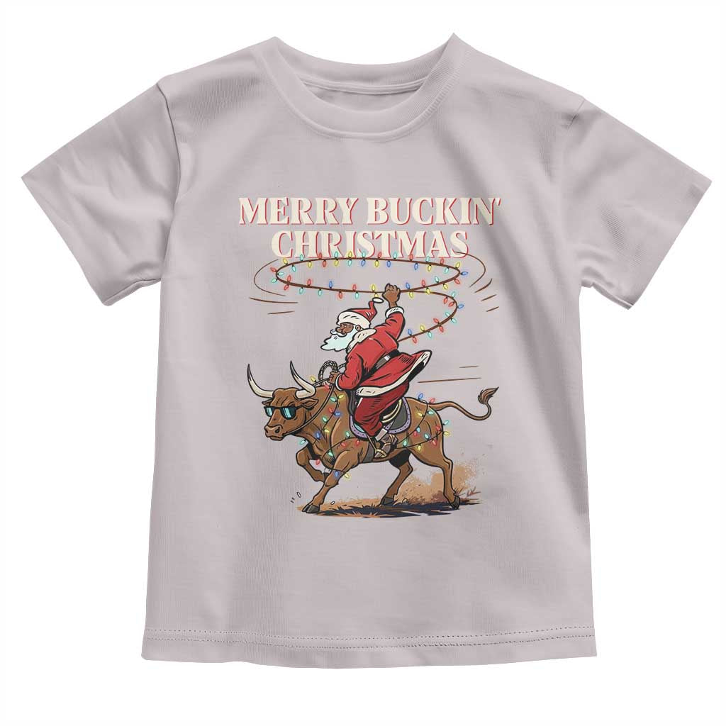 Merry Buckin Christmas Toddler T Shirt Black Santa Western Rodeo Gift - Wonder Print Shop