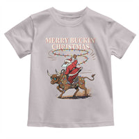 Merry Buckin Christmas Toddler T Shirt Black Santa Western Rodeo Gift - Wonder Print Shop
