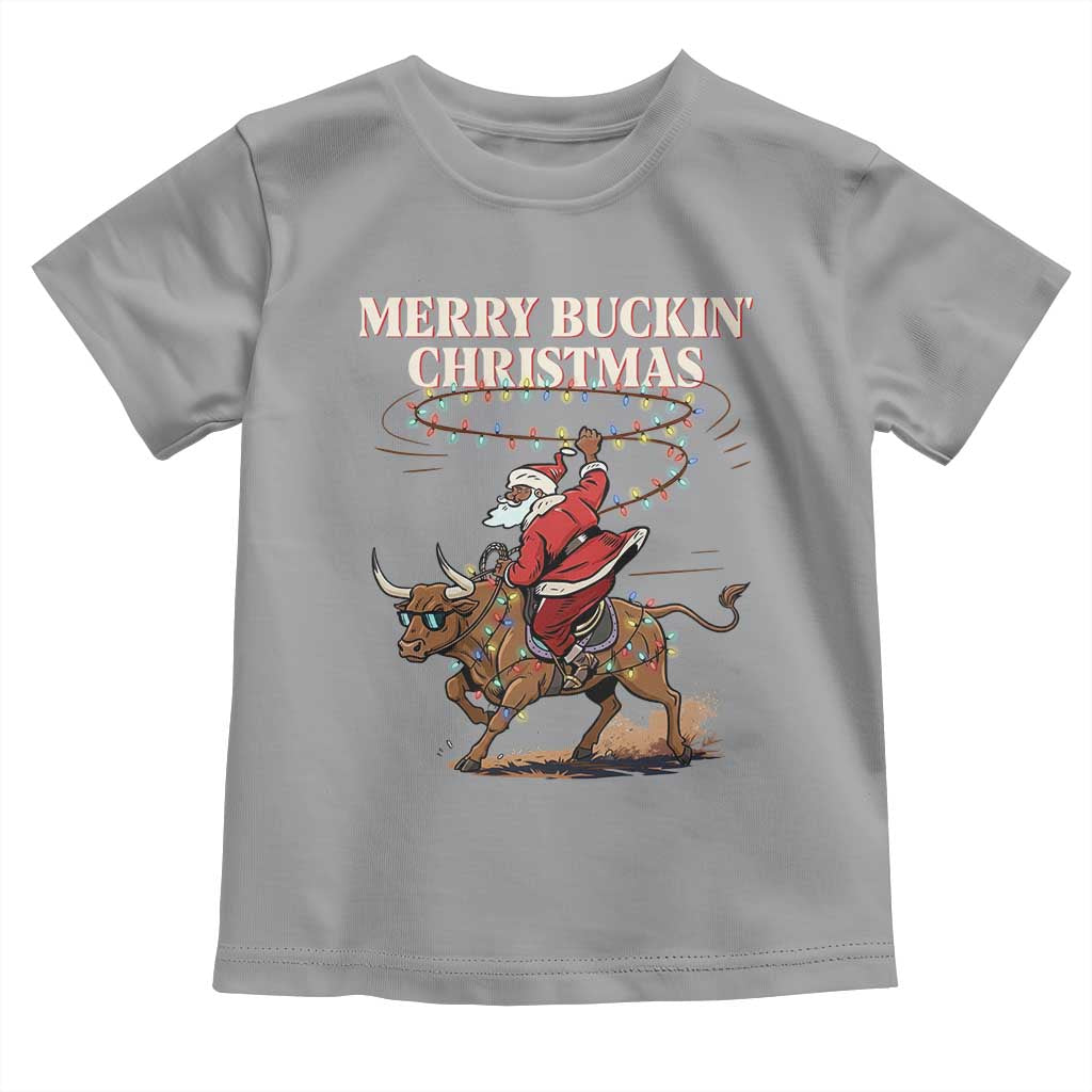 Merry Buckin Christmas Toddler T Shirt Black Santa Western Rodeo Gift - Wonder Print Shop