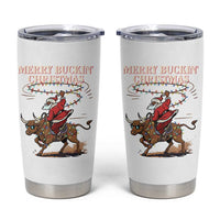 Merry Buckin Christmas Tumbler Cup Black Santa Western Rodeo Gift - Wonder Print Shop