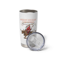 Merry Buckin Christmas Tumbler Cup Black Santa Western Rodeo Gift - Wonder Print Shop