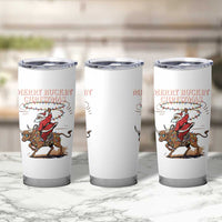 Merry Buckin Christmas Tumbler Cup Black Santa Western Rodeo Gift - Wonder Print Shop