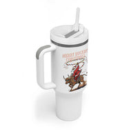 Merry Buckin Christmas Tumbler With Handle Black Santa Western Rodeo Gift - Wonder Print Shop