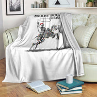 Merry Buckin Christmas Throw Blanket Funny Skeleton Santa Horse Rider - Wonder Print Shop