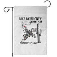Merry Buckin Christmas Garden Flag Funny Skeleton Santa Horse Rider - Wonder Print Shop