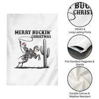 Merry Buckin Christmas Garden Flag Funny Skeleton Santa Horse Rider - Wonder Print Shop