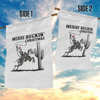 Merry Buckin Christmas Garden Flag Funny Skeleton Santa Horse Rider - Wonder Print Shop