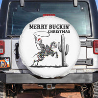 Merry Buckin Christmas Spare Tire Cover Funny Skeleton Santa Horse Rider - Wonder Print Shop