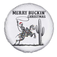 Merry Buckin Christmas Spare Tire Cover Funny Skeleton Santa Horse Rider - Wonder Print Shop