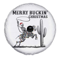 Merry Buckin Christmas Spare Tire Cover Funny Skeleton Santa Horse Rider - Wonder Print Shop