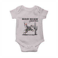 Merry Buckin Christmas Baby Onesie Funny Skeleton Santa Horse Rider - Wonder Print Shop