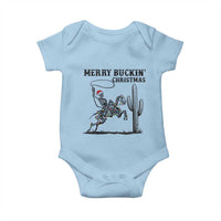 Merry Buckin Christmas Baby Onesie Funny Skeleton Santa Horse Rider - Wonder Print Shop